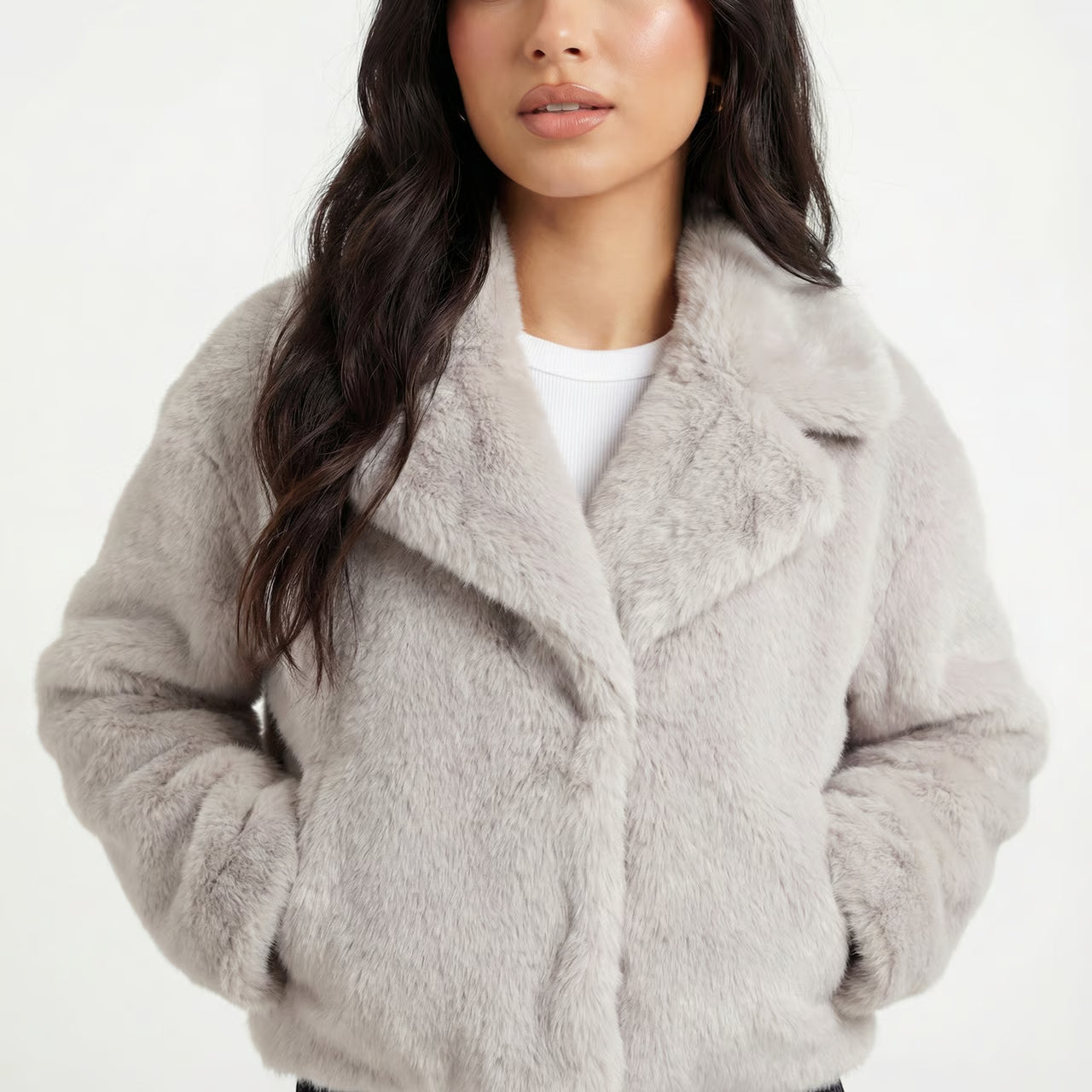 Faux Fur Cropped Jacket