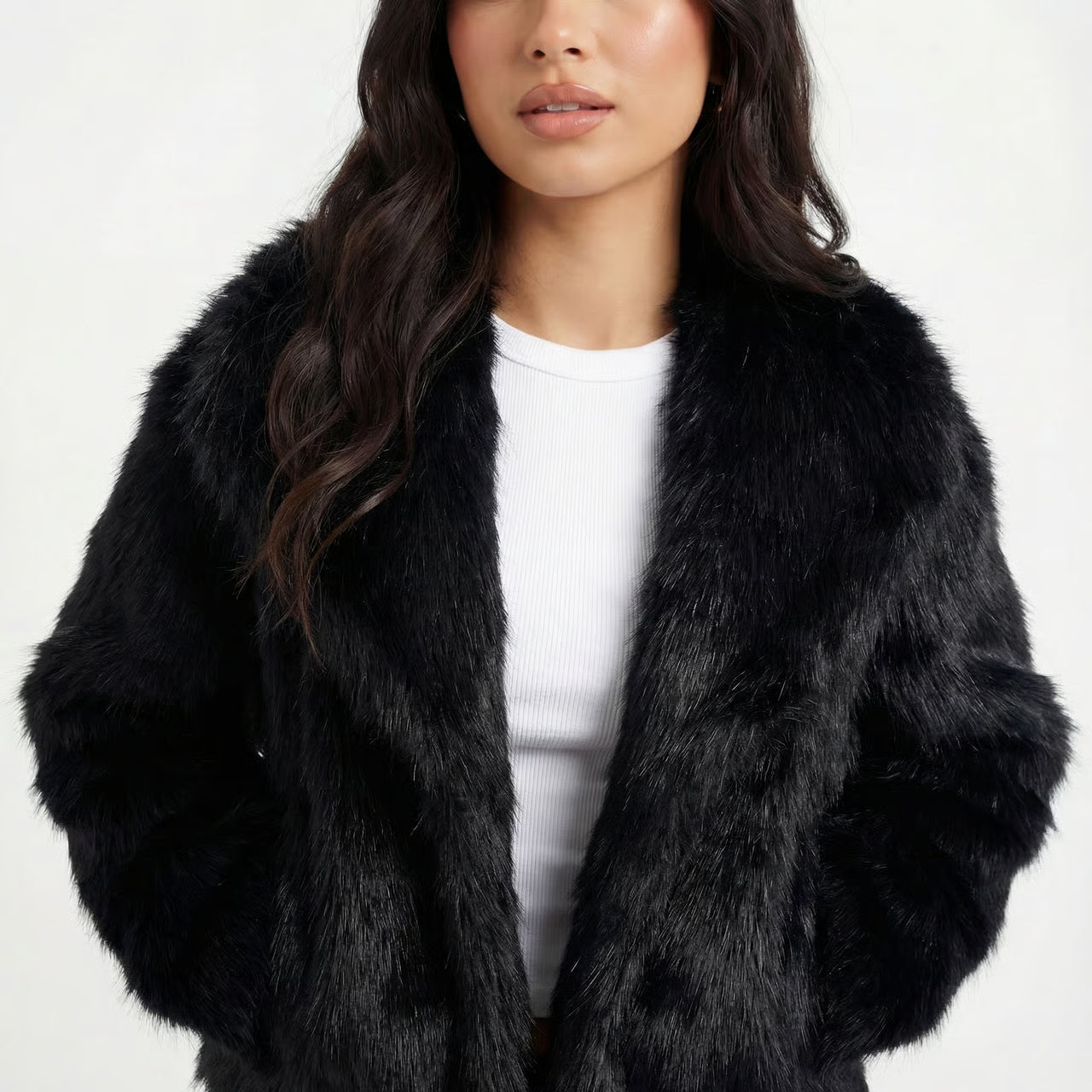 Faux Fur Cropped Jacket